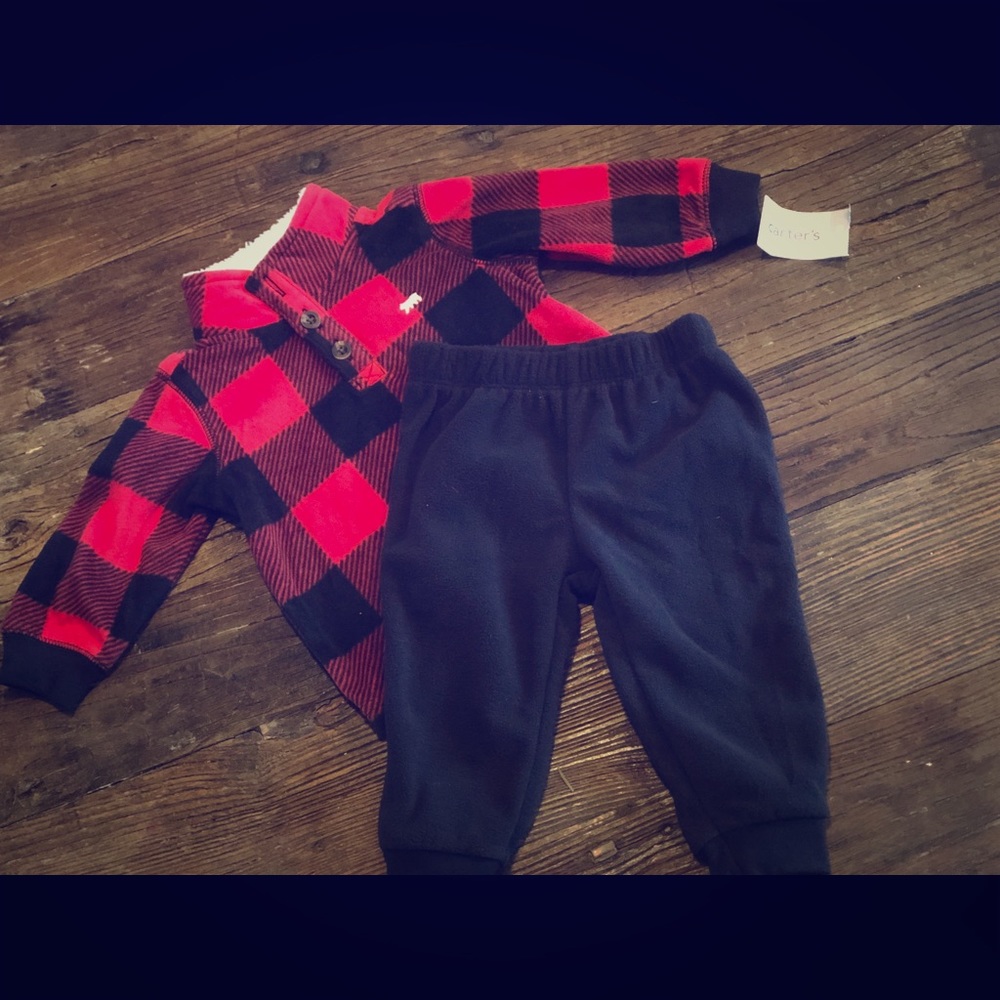 Baby boy fleece lined two piece
